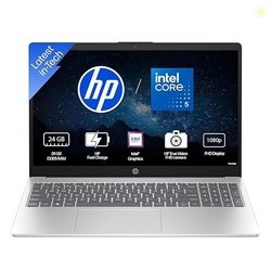 HP 15 Laptop, Intel (14th Gen) Core 5 120U (24GB DDR5, 512GB SSD), Mic