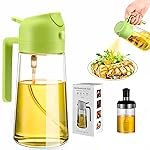 Oil Spray Bottle And Brush Jar for Cooking â Glass Dispenser for Kitchen Use, Air Fryer, BBQ, Salad, Dosa, and Frying | Refillable Mister Bottle And Brush Jar | Multicolor (2 Oil Bottle Combo 750 ml)