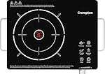 Crompton Infrared 2200W Induction Cooktop with Feather Touch Controls, Rotary Knob and Adjustable Power Levels, LED Display, Overvoltage & Overheat Protection | Efficient Electric Cooker Kitchen