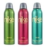 Nike Women Deodorant Spray Combo (Amber + Rose + Musk) â 200ml Each | Pack of 3 Long Lasting Body Spray | Odour Control & Freshness | Deo for Women