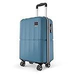Safari Genius Theo 8 Wheels 55cm Cabin Size Trolley Bag, Hard Case Polycarbonate, 360 Degree Wheeling Small Carry-on Luggage, Suitcase for Travel, Trolley Bags for Travel, Pearl Blue