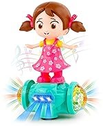 Zest 4 Toyz 360 Degree Rotating Musical Dancing Girl Toy, Dancing Doll with Flashing Lights & Bump and Go Action, Activity Play Center Toy for Kid Early Learning Educational Toys for Toddlers