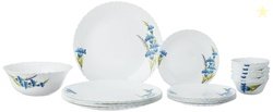 Larah by Borosil Nina Fluted Series Opalware Dinner Set Of 6 Full Plat