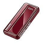 Philips 20000mAh 22.5W Fast Charging Power Bank (Iron Red) with Digital LED Display | Type-C & USB-A Input/Output | 3 Output Ports | Lithium Polymer | Portable for Mobile, Tablet & Earbuds
