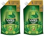 Dabur Vatika Health Shampoo – 1L (Refill Pouch) | With 7 natural ingredients | For Smooth, Shiny & Nourished Hair | Repairs Hair damage, Controls Frizz | For All Hair Types | Goodness of Henna & Amla