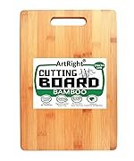 Large Natural Bamboo Wood Chopping Cutting Board for Kitchen Vegetables, Fruits & Cheese, BPA Free, Eco-Friendly, Anti-Microbial (34 x 24cm)