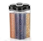 TEX-RO 4 Section Container Jar container kitchen accessories items, kitchen organizer & Containers, Kitchen Storage Box & kitchen food container (Pack Of 1, Black)(Plastic)