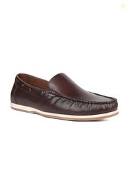 ATESBER by Inc.5 Men Textured Leather Loafers