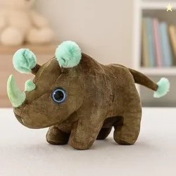 Toyshine 16cm Rhino Soft Toy | Cute Plush Animal with Colorful Horn &