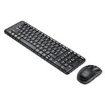 Logitech MK215 Wireless Keyboard and Mouse Combo for Windows, 2.4 GHz Wireless, Compact Design, 2-Year Battery Life(Keyboard),5 Month Battery Life(Mouse) PC/Laptop- Black