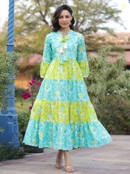 Rain & Rainbow Women Printed Flared Sleeves Anarkali Kurta