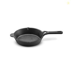VAYA HauteChef Pre-Seasoned Cast Iron Skillet/Omelette Pan, 15 cm, Nat