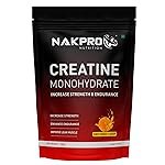 NAKPRO NUTRITION Micronised Creatine Monohydrate | 250g (62 Servings) | Tangy Orange | Trustified Certified | Rapid Absorption Pre/Post Workout