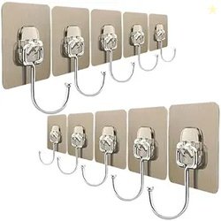 JIALTO 10 PCS Large Adhesive Hooks for Wall Heavy Duty Waterproof Wall