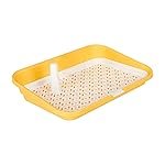 Amazon Basics Dog Pee Training Tray with Detachable Pillars | Indoor Potty Trainer for Puppies & Small Dogs | Non-Slip Plastic Base | Easy to Clean | Yellow