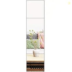 Ruomeng Frameless Wall Mirror Set - 4x12 Inch Rectangular Glass Mirror
