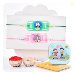CraftVatika Rakhi for Brother Kids Rakhi Set of 2 for Brother Boy Sist