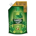 Dabur Vatika Health Shampoo – 1 L (Refill Pouch) | With 7 Natural Ingredients | For Smooth, Shiny & Nourished Hair | Repairs Hair Damage, Controls Frizz | For All Hair Types | Goodness of Henna & Amla