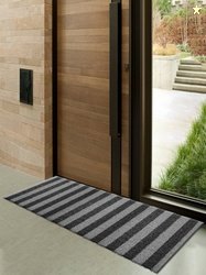 Kuber Industries Grey Striped Anti-Skid Doormats