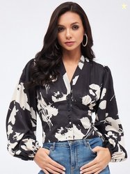 Harpa Floral Printed V-Neck Top