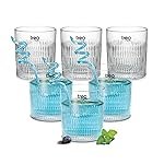 Treo by Milton Elix Juice Tumbler I Premium Glass Set of 6 for Water, Cold Drink I Perfect for Home, Restaurants and Parties. 230 ml