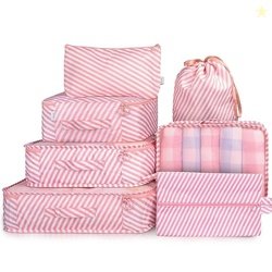 House of Quirk Nylon 7 Set Travel Organizer Bag 3 Packing Cubes + 3 Po