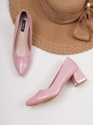 Sherrif Shoes Closed Back Block Pumps
