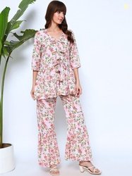 GLSGM Printed V-Neck Top & Trousers Co-Ords