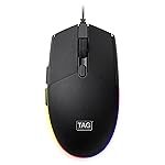 TAG Ivy Wired Gaming Mouse with 6 Buttons, High Precision, up to 1600 DPI, USB Interface, Breathing LED, DPI Switch, Lightweight and Portable