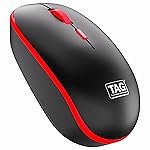 TAG WM500 Black/Red Wireless Mouse, 2.4GHz USB Receiver, Dedicated DPI Button (800/1200/1600), 4 Buttons, Ambidextrous & Light, Power-Saving, 10m Range, 1x AA Battery, Supports Windows/Mac/Linux/iOS