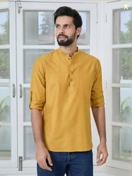 See Designs Men Solid Cotton Blend Straight Kurta