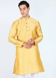 Punya Men Self Design Jacquard Straight Kurta