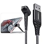 Ambrane Micro USB Standing Cable, 3A Fast Charging, Perfect for Holding Mobile while Charging/Binge-Watching, 480mbps Data Transmission, Braided Cable – 1.5m (ABSM-15 Black)