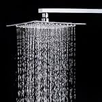 SBD Ultra Thin SS Square 101mm (4″X4″) Rain Shower with SS Square Shower Arm Combo (Stainless Steel 302, with 18 inch Arm)