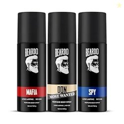 Beardo Deodorant Perfume Body Spray Set For Men (120ml x 3) | Spy Deo