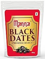 Manna Black Dates 750 grams Khajur Khajoor Fresh Natural