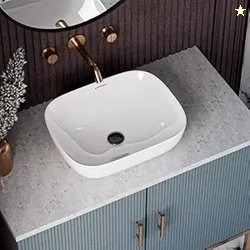 Table Top Ceramic Wash Basin For Bathroom | Rectangular Counter Top Ba