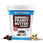 MYFITNESS Peanut Butter High Protein Dark Chocolate Spread Crispy 1kg | Added Whey Protein | 31g Protein for Muscle Building | 8g Fiber | Pre & Post-Workout Snacks | Cholesterol Free | Zero Trans Fat