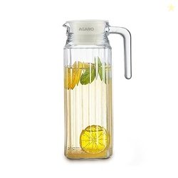 AGARO Elegant Glass Jug with Lid, 1.1L, Multipurpose Jug, Easy Pour Sp
