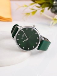 Voylla Studded Green Dial Watch