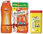 Dabur Gluco Plus C Orange – 1 Kg (Free Sipper with pack) & Dabur Gluco Plus C Lemon – 400gm