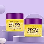 Glamveda De-Tan Combo Face Scrub & Face Cream Mask | Instant Tan Removal & Pigmentation Dark Spots, Dead Skin & Blackhead Remover | Clarifies & Glowing Skin | All Skin Type | For Men & Women 200g