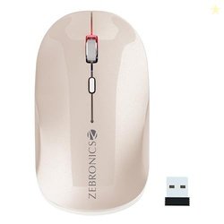 ZEBRONICS Poise Rechargeable Wireless Mouse, Dual Mode (2.4GHz + BT),