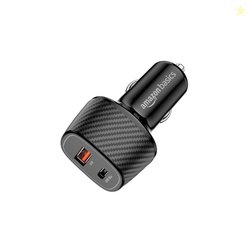 Amazon Basics - Car Charger with Dual Output | Fast Charging | Compati