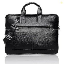 Messenger Bag Laptop Bag for Men, PU Leather Expandable Office Bag for