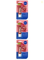 Nivea Set of 3 Pomegranate Shine Caring Lip Balm - 4.8g each
