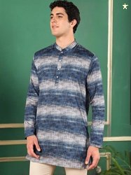 TATTVA Striped Mandarin Collar Short Straight Kurta