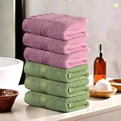 Urbane Home Pack of 6 Cotton Hand/Face Towels for Men & Women | Easily