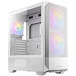 Antec NX416L Mid-Tower ATX Gaming Case with Side Tempered Glass, 2 Pre-Installed 160mm ARGB Fans, 1x 120mm ARGB Fan | PC Cabinet (White)