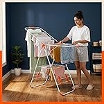 Bathla Foldable Cloth Drying Stand – Neo | 26 Drying Rails | Weather Resistant Alloy Steel Laundry Rack | Lightweight Clothes Dryer Stand for Home & Balcony | 2 Year Warranty (Bright Orange)